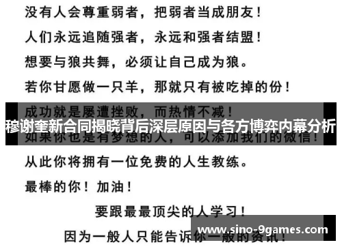 穆谢奎新合同揭晓背后深层原因与各方博弈内幕分析