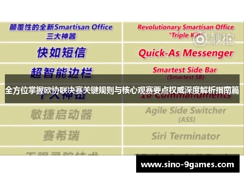 全方位掌握欧协联决赛关键规则与核心观赛要点权威深度解析指南篇